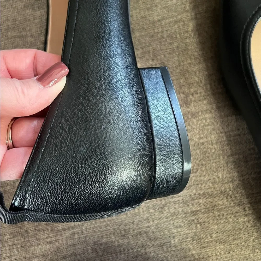 New Life Stride Cameo Women’s Flats Size 9.5W in Black Smooth